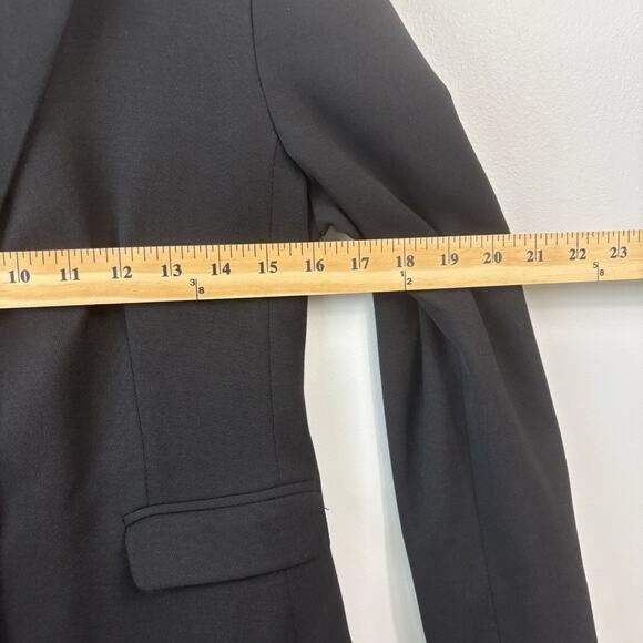 Karl Lagerfeld Womens Blazer 4 38 Black Wool Preppy Workwear Professional - Picture 4 of 8
